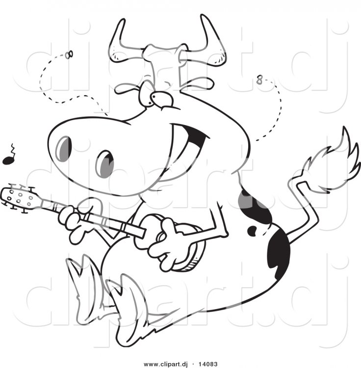 vector-of-cartoon-cow-guitarist-coloring