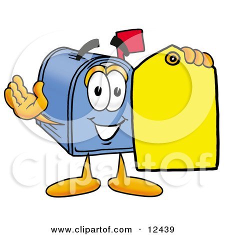 12439-Clipart-Picture-Of-A-Blue-Postal-M