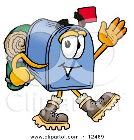 12489-Clipart-Picture-Of-A-Blue-Postal-M