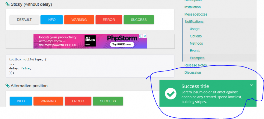 Lobibox notificação